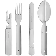 Gräwe Wanderbesteck / Campingbesteck 4-teilig in silber | Gr.: onesize