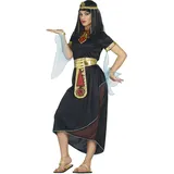 FIESTAS GUIRCA Königin Cleopatra Kostüm Damen – Ägyptische Göttin Kostüm Kleid Schwarz & Gold – Ägyptische Königin Kleopatra Kostüm Damen Fasching Größe S 34-36