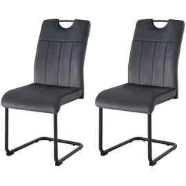 xonox.home Schwingstuhl Lisa Textil anthrazit 2er Set