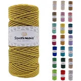 Sznurkomania, Baumwollkordel 3mm 100m, 46 Farben, Häkelkordel, Geflochten Baumwollkordel 3mm, Makramee Kordel, Makramee Garn, Premium Garn, Makramee Seil (Kiwi)