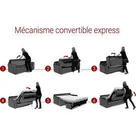vente-unique - Schlafsofa 3 CALIFE - Polyester - Grau