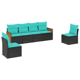 vidaXL Gartensofa-Set 6-tlg. schwarz