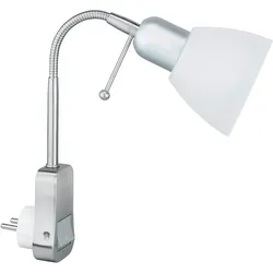 TRIO LEUCHTEN Steckdosenleuchte "Ligara", weiß (nickelfarben, weiß), L:28cm, Lampen, mit Flexarm, Schalter, Leuchtmittel tauschbar