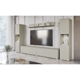 INOSIGN Wohnwand »PARIS, Vitrine Türanschlag links/rechts wechselbar« Komplett-Set, 4 Stk. tlg., beige