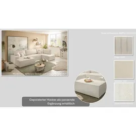 OTTO home Wohnlandschaft OTTO HOME "FINNLEY U-Form XXL 329 cm - OTTO. Verlässliche Qualität.", grau (taupe), B:329cm H:85cm T:195cm, Bezugstoff 100% PES ;Gramatur 400g/qm +/- 5%, Sofas, Wohnlandschaft, Schlafsofa, Bettkasten, in Bouclé, Struktur fein und Mega Cord