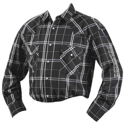 Westernlifestyle Langarmhemd Westernhemd Hemd Bullhide schwarz weiß kariert Bestickt M