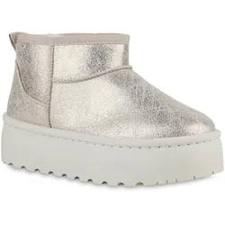 Damen Plateau Boots in Gold