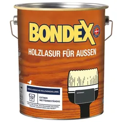 Bondex Holzlasur für Außen, witterungsbeständig, Holzschutz, UV-Schutz, Anthrazit, 4 l