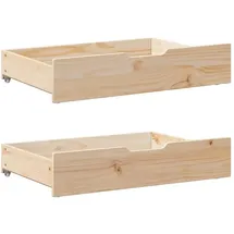 vidaXL Bettschubladen mit Rollen 2 Stk. 85x55x17 cm Massivholz Kiefer
