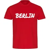 multifanshop multifanshop® Kinder T-Shirt - Berlin rot - Textmarker - Druck weiß