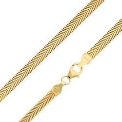 trendor 28120 Damen-Halskette 925 Silber Vergoldet Ovale Schlangenkette 4,2 mm, 45 cm