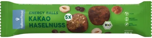 followfood Kakao & Haselnuss Dattelkugeln bio