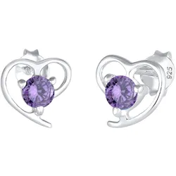 Elli Elli Ohrringe Herz Liebe Zirkonia 925 Sterling Silber   Damen 