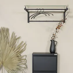Garderobenhalter SPINDER DESIGN "Suza", schwarz, B:79cm H:28cm T:29cm, Edelstahl, Garderobenhalter, Breite 79 cm