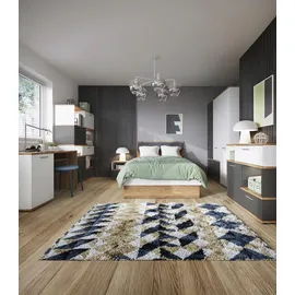 wójcik Drehtürenschrank Twenty 150 x 196 x 60 cm Grau/Weiß