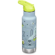Klean Kanteen Kinder Isolierflasche, 355ml, Edelstahl, Flip Sport Cap mit Trinkhalm, Blau-Grün, Launch Plan