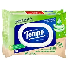 Tempo Feuchtes Toilettenpapier Sanft & Sensitiv Duo-Pack 2 x 42 Tücher