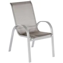 Gartensessel 2er-Set stapelbar Amalfi Metall/Textil