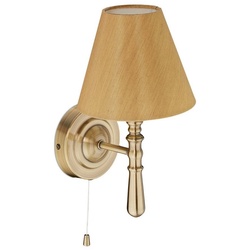 relaxdays Wandleuchte Wandlampe mit Schirm, ohne Leuchtmittel, Messing braun|goldfarben