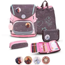 Belmil Compact Plus Premium Schulranzen Set 5-teilig Mint Mint Schulranzen Set