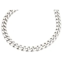 Jacques Charrel Kette modern, Glieder in Panzerkettenoptik, Edelstahl Ketten   Silber Damen 