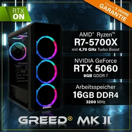 Greed MK2 AMD Ryzen 7 5700X Nvidia Geforce RTX 5060