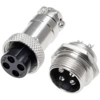 Pollin 453553 Rundsteckverbinder Buchse, Einbau, Stecker Gesamtpolzahl: 4 1