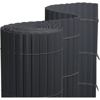jarolift PVC Sichtschutzmatte | 100x400 cm, grau | jarolift Sichtschutz / Sichtschutzzaun aus Kunststoff für Balkon, Terrasse