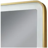 pro.tec LED-Badspiegel Pescara 60x80 cm Goldfarben pro.tec