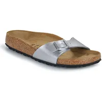 BIRKENSTOCK Unisex Madrid Birko-flor Pantoletten Narrow Fit , Silber (Silber) , 35 (Schmal) - 35 EU Schmal