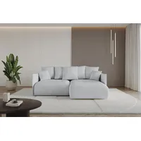 altdecor Ecksofa Cord 3-Sitzer Grau