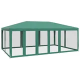 vidaXL Partyzelt mit 10 Mesh-Seitenteilen Grün 6x4 m HDPE