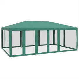 vidaXL Partyzelt mit 10 Mesh-Seitenteilen Grün 6x4 m HDPE