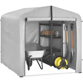 SoBuy Fahrradgarage Foliengerätehaus Silber, 159x165x219 cm