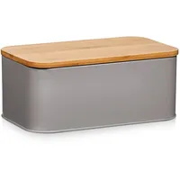 Zeller Brotkasten mit Bamboo Deckel 31 cm matt taupe