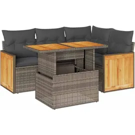 vidaXL Garten-Lounge-Set 5-tlg. grau