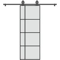 Schiebetür mit Beschlag 76x205 cm ESG-Glas & Aluminium