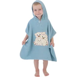 Badeponcho WEWO FASHION "8031", blau (gletscher), Frottier, Hausmäntel, Kapuze