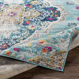 livabliss Vintage-Teppich, Blau, Textil, Orientalisch, Rechteckig, 80x220 cm, Oeko-Tex® Standard 100, in verschiedenen Größen erhältlich, Teppiche & Böden, Teppiche, Vintage-Teppiche