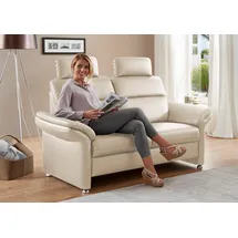 die planbar 2-Sitzer PN-EM16031, Breite 170 cm mit Kopfstützen, Echtleder mit Federkern beige