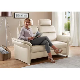 die planbar 2-Sitzer PN-EM16031, Breite 170 cm mit Kopfstützen, Echtleder mit Federkern beige