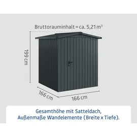 Hörmann Gerätehaus Euroline 1,66 x 1,66 m Anthrazitgrau