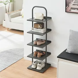[en.casa] Poytya Schuhregal 119 x 34 x 32 cm Anthrazit