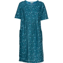Leinen-Kleid, Druck petrol, 44