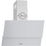 Gurari Weiße Dunstabzugshaube 60 cm kopffrei GCH D 268 WH.6 Glas | Wandhaube Umluft/Abluft | Abzugshaube 1000m3/h mit Fernbedienung (EEK A) | Randabsaugung, TouchControl, Timer inkl.Umluftset