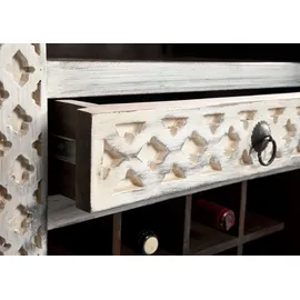 MASSIVMOEBEL24.DE Weinregal 60 x 36 x 140 cm Weiß
