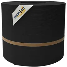 zaunzu® Sichtschutzstreifen Rille Maxi 50 m x 24 cm Schwarz Kunststoff