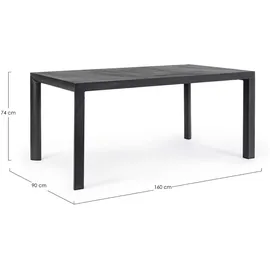 BIZZOTTO Gartentisch Mason aus Aluminium, 160x90 cm
