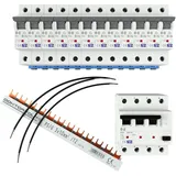 Doktorvolt Set 1x Fi-Schalter 40A 30mA 12xAutomat B16 A Brücke 3P Phasenschiene 12p 10mm2 2961