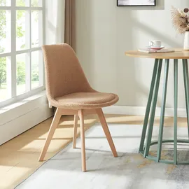 [en.casa] Esszimmerstuhl Fläten 4er Set Bouclé Taupe